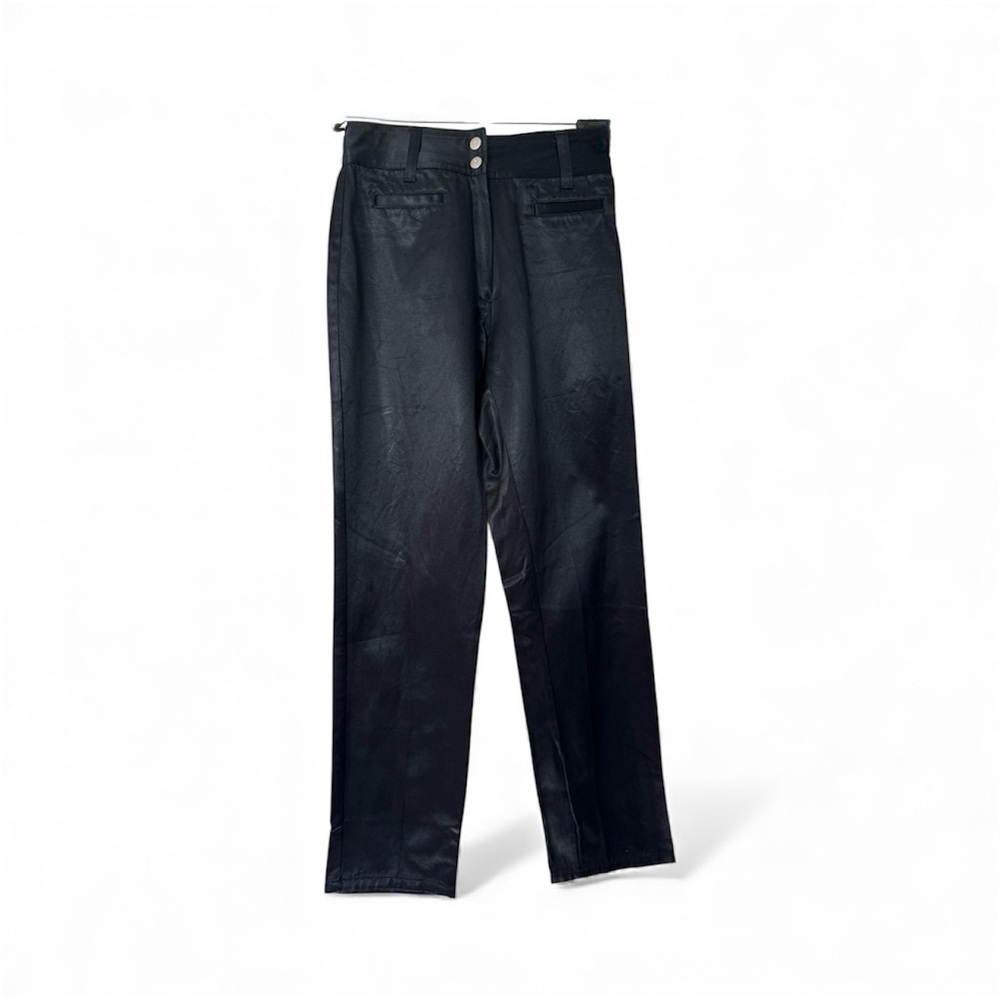 Express Women’s Vintage  Straight Black Satin Pants Size 5/6 Party Or Date Night